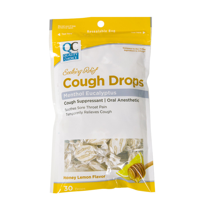 QC Cough Drops: Honey/Lemon